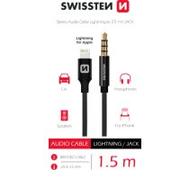 Swissten Textile Audio Adapteris Lightning / 3,5 mm / 1.5m 73501213