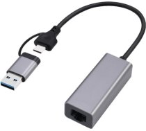 Gembird A-USB3AC-LAN-01 USB 3.1 + type-C Gigabit network adapter, space grey A-USB3AC-LAN-01