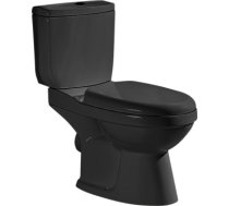 WC pods Gotland Irida ar horizonālo izvādu, 3/6l, ar PP Soft Close vāku, ūdens padeve no apakšas, melns A2132BL