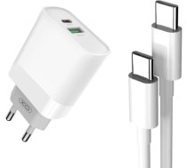 Wall Charger with + USB-C Cable XO L64 20W, QC3.0, PD (white) L64 + USB-C