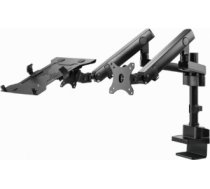 Monitora stiprinājums Gembird Desk Mounted Adjustable Monitor Arm with Notebook Tray (full-motion) MA-DA3-03