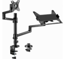 Monitora stiprinājums Gembird Desk Mounted Adjustable monitor arm with Notebook Tray MA-DA-04