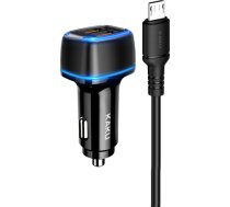 OEM KAKU Car Charger KSC-528 Shengyu - 2xUSB - 2,8A with USB to Micro USB black ŁAD001459