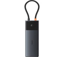 Adapter Hub 10in1 Baseus USB-C - 2xHDMI, 3xUSB-A, USB-C, RJ45, SD/TF, PD (black) B00061800123-00