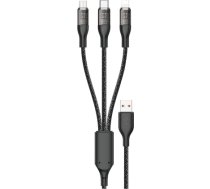 Fast charging cable 120W 1m 3in1 USB - USB-C | microUSB | Lightning Dudao L22X - silver L22X