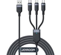 Cable USB Multi-Use Joyroom S-1T3018A18 3w1 / 3,5A / 0,3m (black) S-1T3018A18 0.3M BL