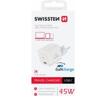 Swissten GaN Travel Charger Tīkla Lādētājs USB-C 45W 22037010