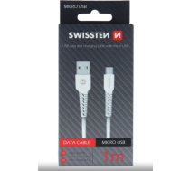 Swissten Basic Fast Charge 3A Micro USB Datu un Uzlādes Kabelis 1m Balts 71505521