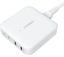 Deskop charger Choetech PD8008, 2x USB-C, 2x USB-A, GaN, 100W (white) PD8008