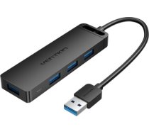 USB 3.0 4-Port Hub with Power Adapter Vention CHLBD 0.5m, Black CHLBD