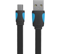 Flat USB 2.0 A to Mini 5-pin cable Vention VAS-A14-B100 1m Black VAS-A14-B100