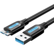 USB 3.0 A male to Micro-B male cable Vention COPBF 1m Black PVC COPBF