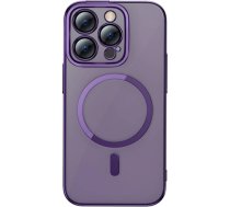 Baseus Glitter Magnetic Case for iPhone 14 Pro (purple) + tempered glass + cleaning kit ARMC010805