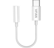 Cable Vipfan L08 USB-C to mini jack 3.5mm AUX, 10cm (white) L08