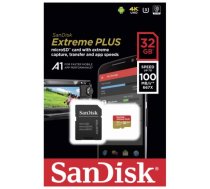 Sandisk atmiņas karte microSDHC 32GB Extreme Plus A1 + adapteris SDSQXBG-032G-GN6MA