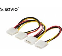 SAVIO barošanas kabelis AK-16|18cm| IDE Molex 4 pin male | 3xIDE Molex 4 pin female|Voltāžas 12V DCV DC AK-16