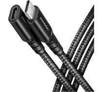 Axagon Extension USB 20Gbps cable length 1 m. PD 240W, 5A, 8K HD video. Black braided. BUCM32-CF10AB