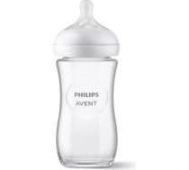 Philips Avent Natural Response stikla zīdaiņu pudelīte 240 ml, lēnas plūsmas knupītis 1m+ - SCY933/01 SCY933/01