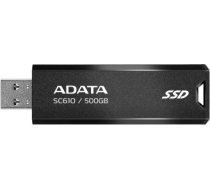 A-data External SSD ADATA SC610 500GB USB 3.2 Write speed 500 MBytes/sec Read speed 550 MBytes/sec SC610-500G-CBK/RD SC610-500G-CBK/RD