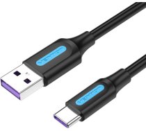 USB 2.0 A to USB-C 5A Cable Vention CORBG 1.5m Black PVC CORBG