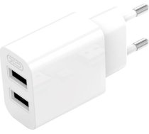 Wall charger XO L109 2x USB-A, cable USB Type-C, 2.4A (white) L109