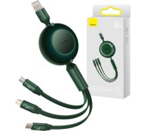 Baseus Bright Mirror 3, USB 3-in-1 cable for micro USB / USB-C / Lightning 66W / 2A 1.1m (Green) CAMJ010106