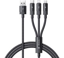 3in1 USB to USB-C / Lightning / Micro USB Cable, Mcdodo CA-5790, 3.5A, 1.2m (black) CA-5790