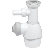 Wirquin izlietnes sifons, 1½, x 40 / 1¼ x 32 mm, bez noteces, ar pieslēgu, plastmasa, balts 31190002