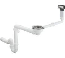 Hansgrohe virtuves izlietnes sifons ar izplūdi un pārplūdi D14-10, 1½ x40/50 mm, balta plastmasa HG43921800
