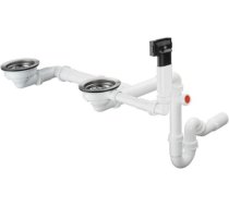 Hansgrohe virtuves izlietnes sifons ar izplūdi un pārplūdi D17-10, 1½ x40/50 mm, balta plastmasa HG43928000