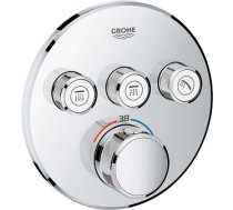 Grohe iebūvējamā dušas termostata SmartControl round virsapmetuma daļa, ar 3 izejām, hroms 29121000