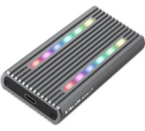 Qoltec 52272 Enclosure for drive M.2 SSD | SATA | NVMe | RGB LED | USB-C | 4TB 52272