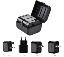 iLike Universal CP TR1 Network 3in1 Multi-Adapter UK 3-Pin - Euro 2pin - US (USA) - Asia + Storage Case Black 4752128077711