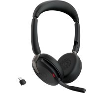 Jabra Evolve2 65 Flex Duo WLC, with charging pad, headset (black, stereo, UC, USB-C, Link380c) 26699-989-889