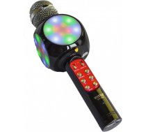 Goodbuy LED 360 karaoke mikrofons ar Bluetooth skaļruni | 5W | aux | balss modulators | USB | Micro SD melns GBMIK5WLED360BK