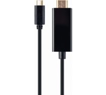 Gembird A-CM-HDMIM-02 USB-C to HDMI-male adapter, 4K 60Hz, 2m, black A-CM-HDMIM-02