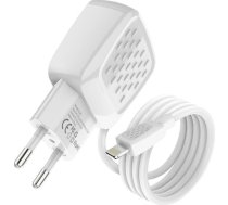 Charger Foneng EU25 USB-A 2-Port Charger 2.4A with Lightning cable (white) EU25 LIGHTNING