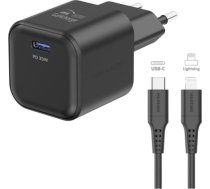 Swissten Tīkla Lādētājs GaN USB-C 35W PD + Datu kabelis USB-C - Lightning 1.2m 22070250