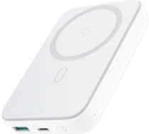 Joyroom Universal JR-W020 20W Mini magnetic wireless power bank 10000mAh White with USB to Type-C 0.25m Cable White 6941237119698