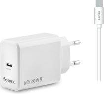 Travel Charger Type-C PD 20W + Type-C Cable 1.5m By Fonex White TCK20TW