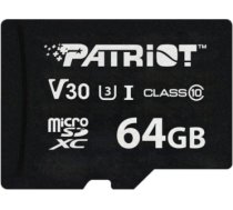 Patriot VX Series 64GB MicroSDXC V30 Class 10 UHS-I U3 4K UHD Memory Card PSF64GVX31MCX PSF64GVX31MCX
