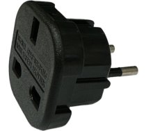 CP UK2 Strāvas ligzdas pāreja - no UK 3pin uz Euro Ligzdu - UK uz EU adapteris Melna (OEM) CP-UK2-BK