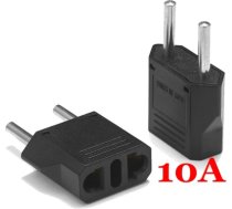 CP CNUS Strāvas ligzdas spraudņa adapters pāreja no USA / CN 2-pin uz Euro 2pin Melna CP-CNUS-EU