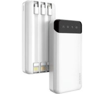 Dudao capacious powerbank with 3 built-in cables 20000mAh USB Type C + micro USB + Lightning White 6973687243432