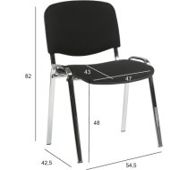 Klienta krēsls ISO 54,5xD42,5xH82/47cm, sēdeklis:audums, krāsa: melns, rāmis: hroms 633057