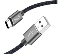 USB-A to USB-C Cable Budi 206T/2M 2.4A 2M (black) 206T/2M