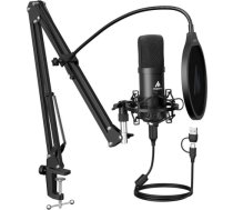 Microphone with stand Maono A04E (black) A04E
