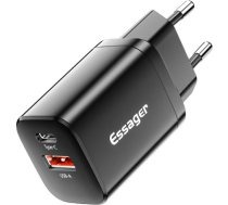 Wall Charger USB-C+USB-A 30W Essager PD+QC (black) ECTPQS-ZTB01