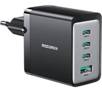 Wall charger GaN Rocoren 3x USB-C, 1x USB, 67W (black) RCCCT3P1A-RXA01