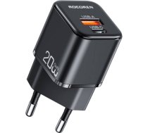 Wall charger MiniGaN Rocoren USB-C, USB, 20W (black) RCCT1P-MNA01